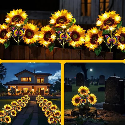 Soleilla - Lumières de jardin LED en forme de tournesol (solaires)