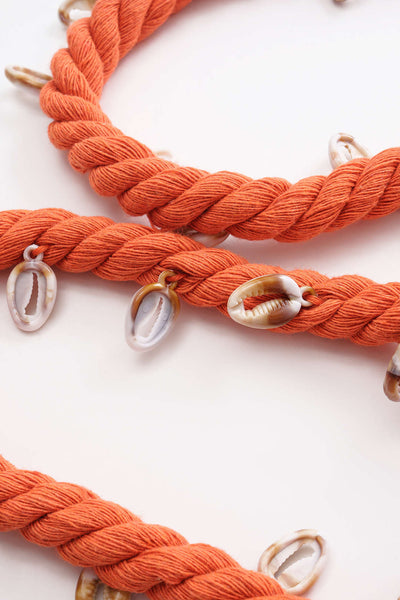 Tara - Top en maille à nouer décoré de coquillages