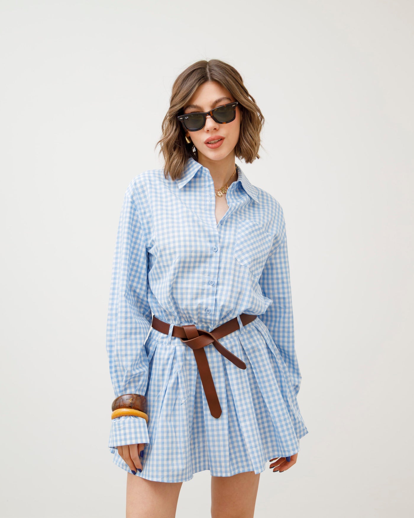 Anna - Robe Chemise à Carreaux