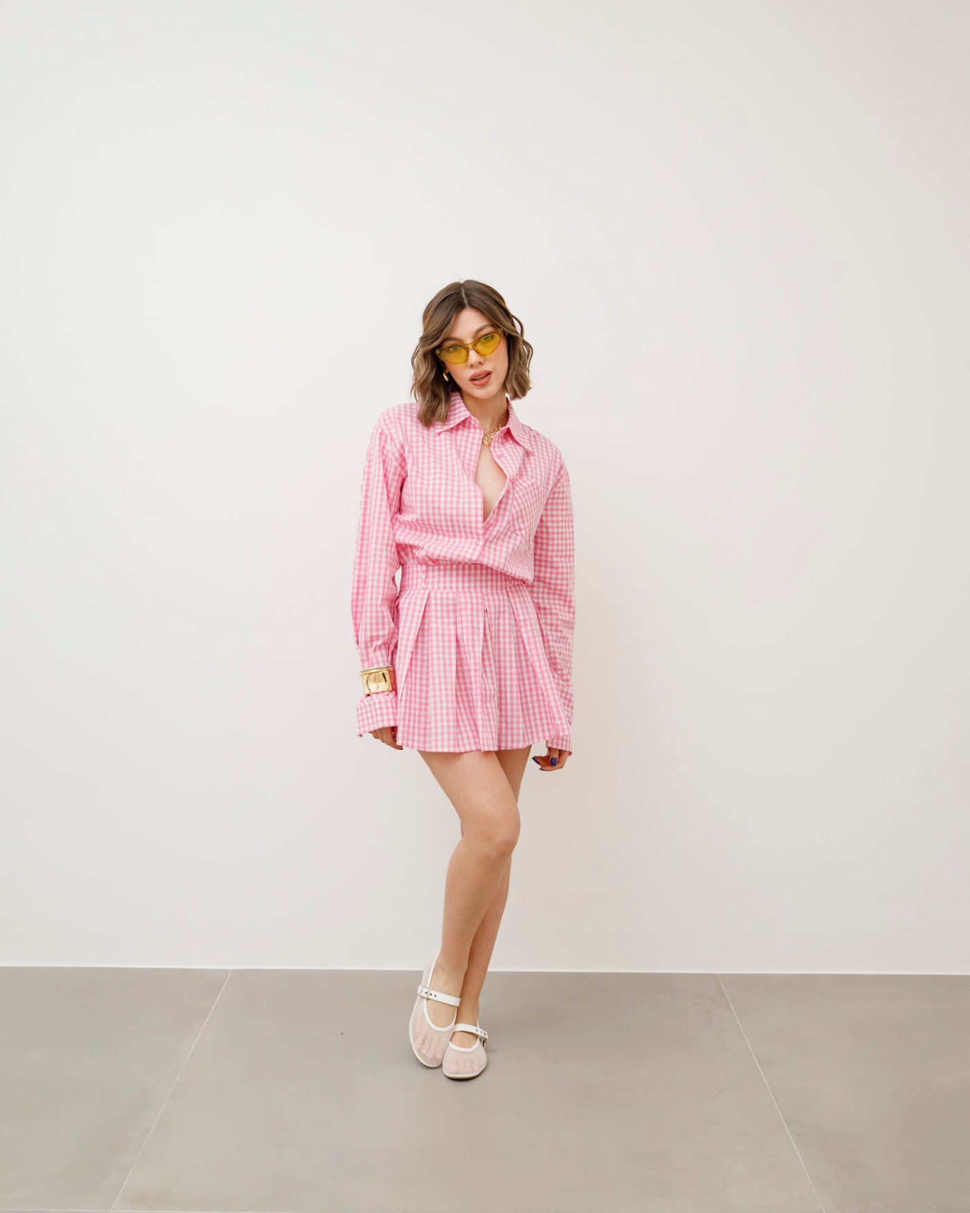Anna - Robe Chemise à Carreaux