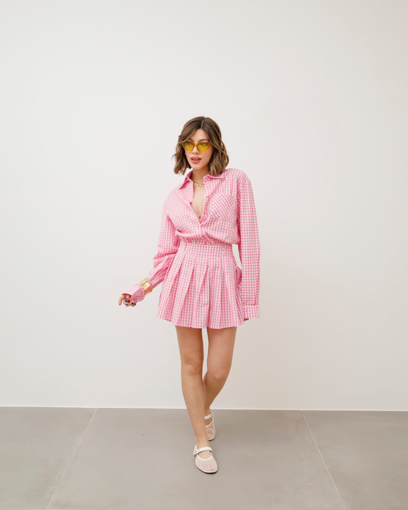 Anna - Robe Chemise à Carreaux