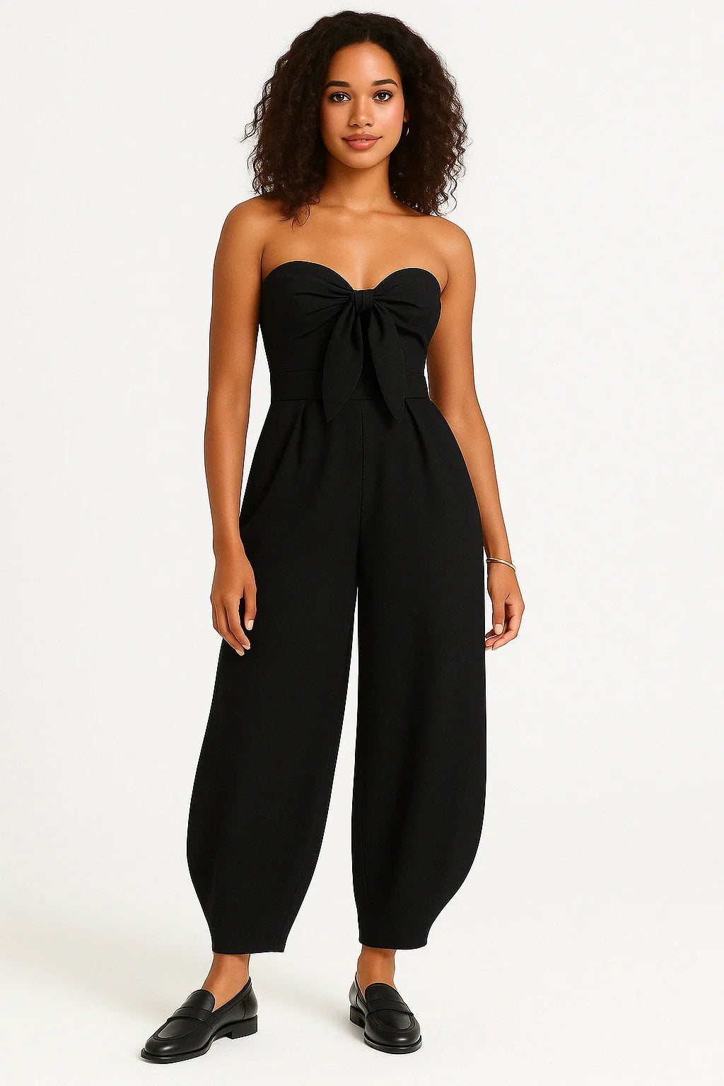 Clara - combinaison bustier à nouer, coupe ballon élégante