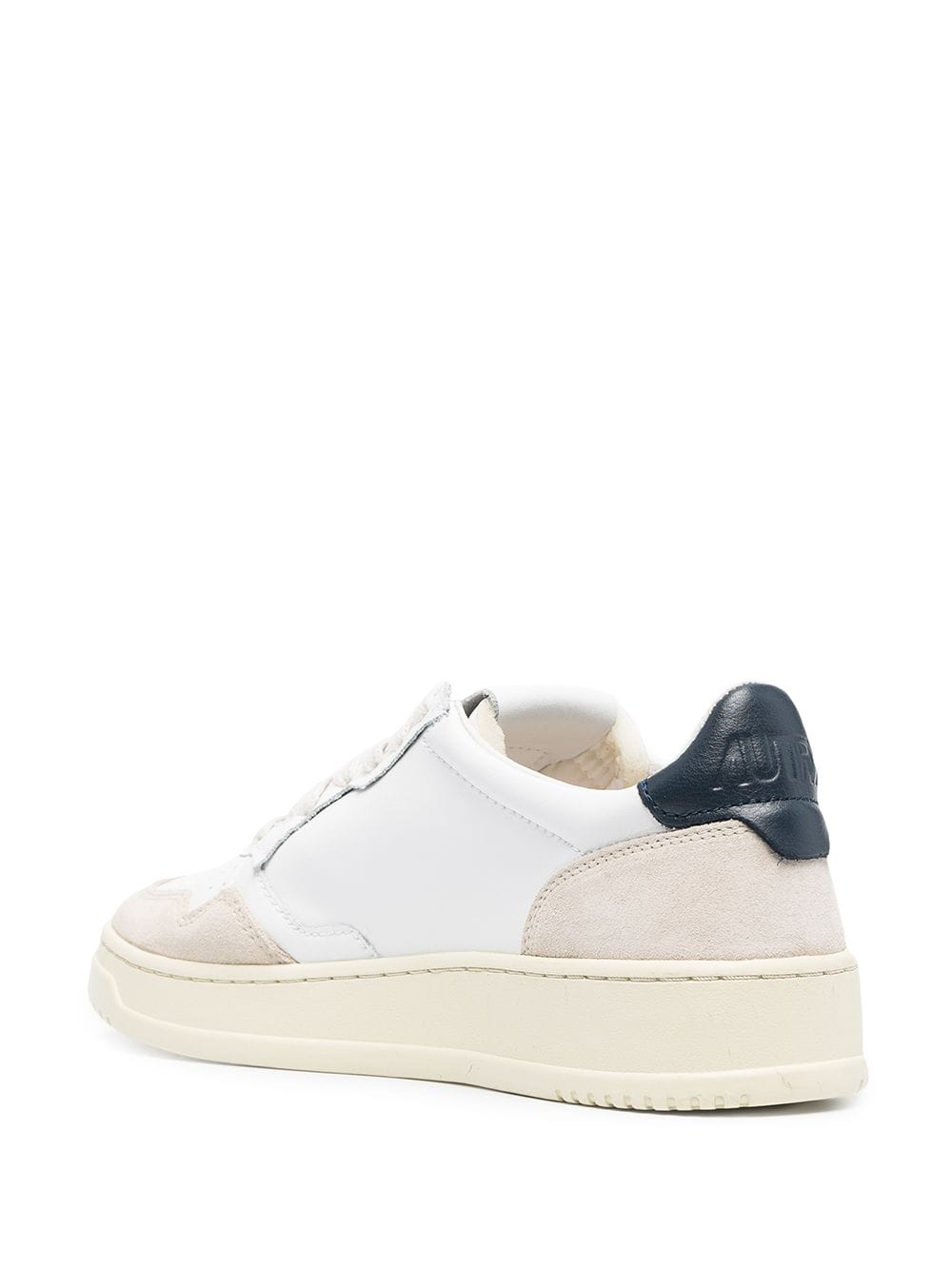 AUTRY - Basket basse Medalist cuir blanc et daim marron