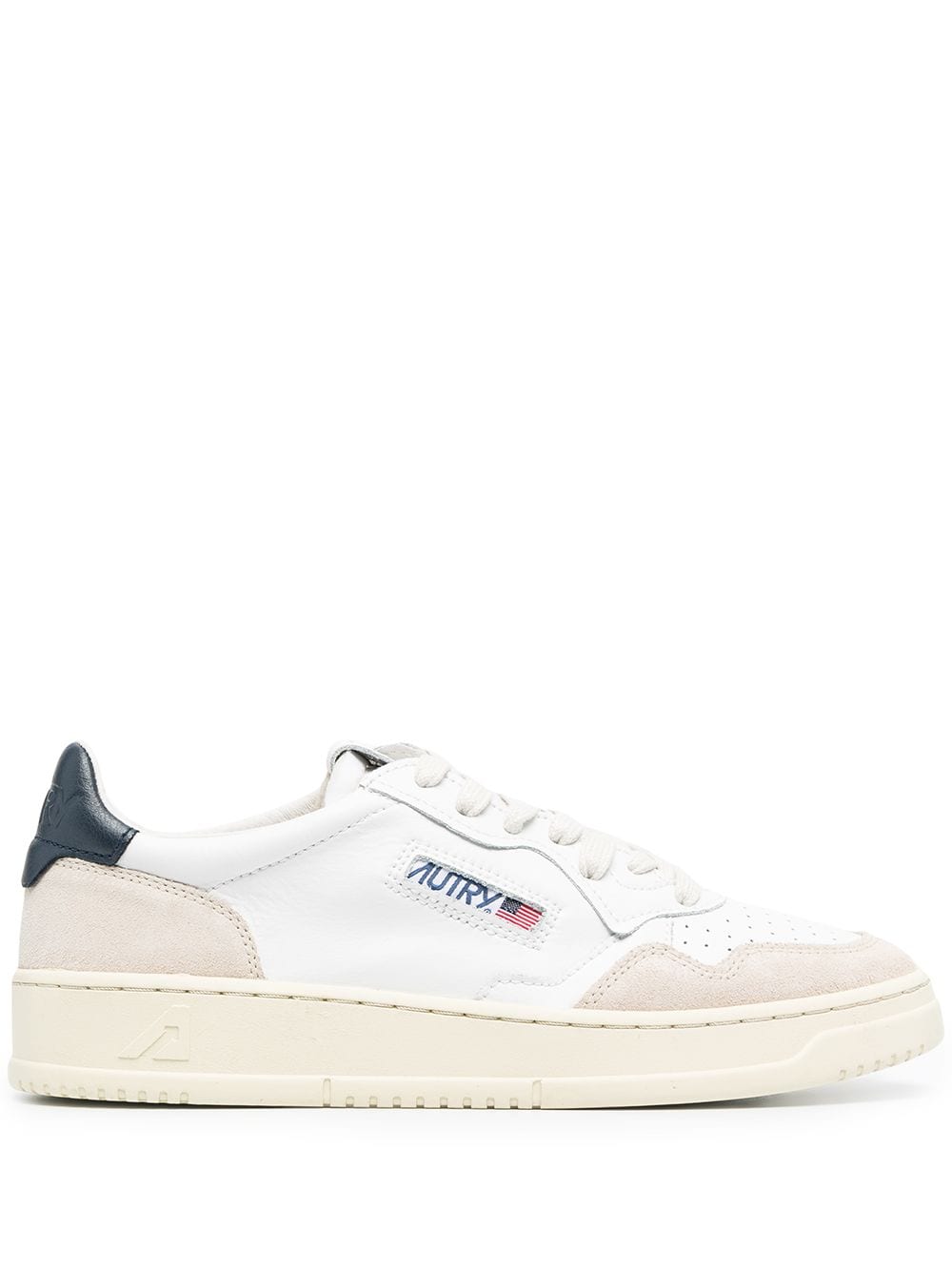 AUTRY - Basket basse Medalist cuir blanc et daim marron
