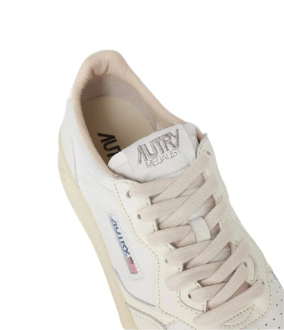 AUTRY - Basket basse Medalist cuir blanc et daim marron