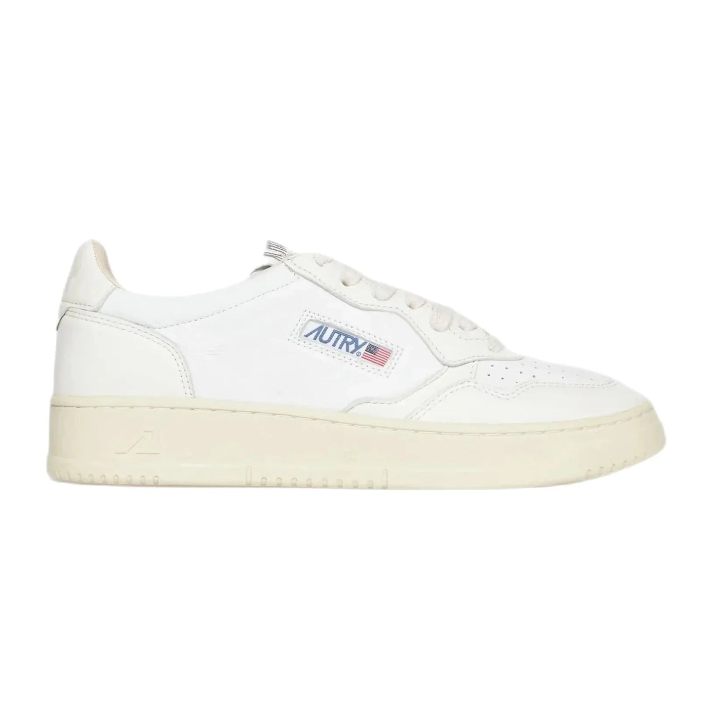 AUTRY - Basket basse Medalist cuir blanc et daim marron
