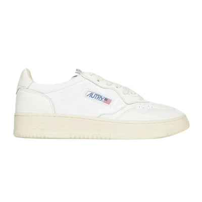 AUTRY - Basket basse Medalist cuir blanc et daim marron
