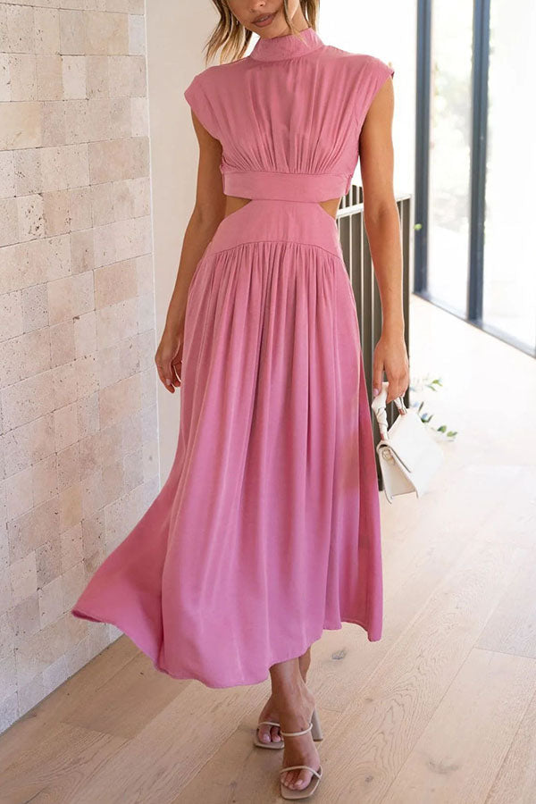 Quincy – Robe Midi avec Découpe et Poches