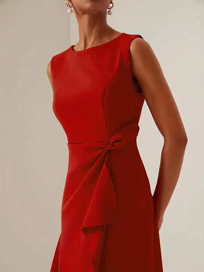 Sonia - Robe midi asymétrique drapée