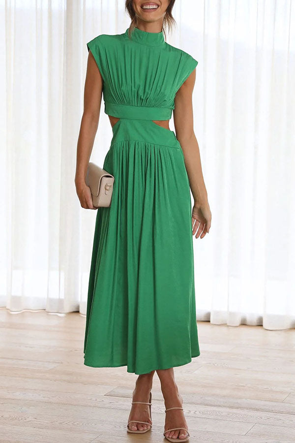 Quincy – Robe Midi avec Découpe et Poches