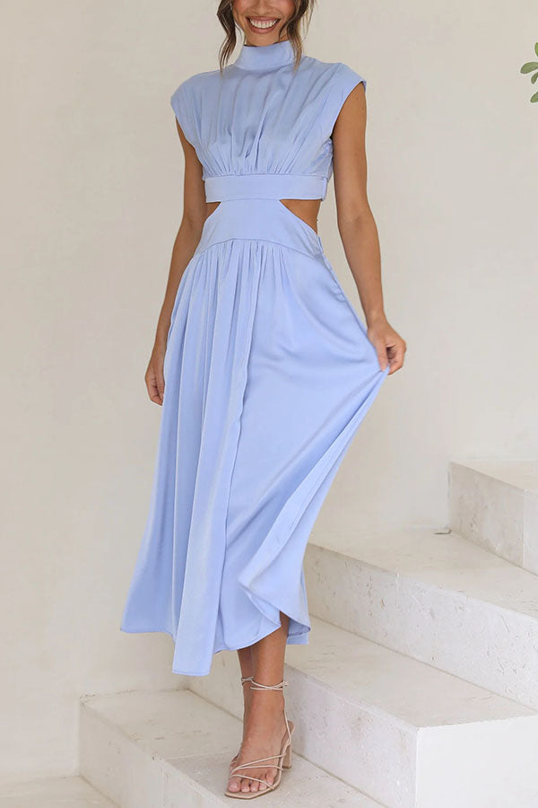 Quincy – Robe Midi avec Découpe et Poches
