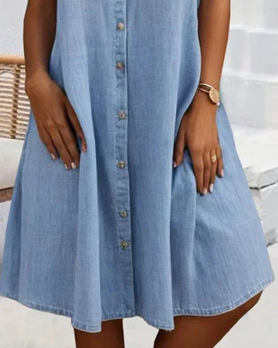 Mariline - Robe chemise en denim décontractée