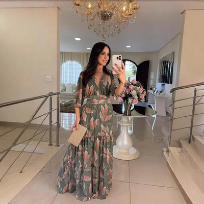 Lauriane – Robe longue fleurie à coupe confortable pour journées élégantes