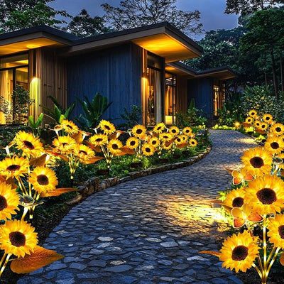 Soleilla - Lumières de jardin LED en forme de tournesol (solaires)