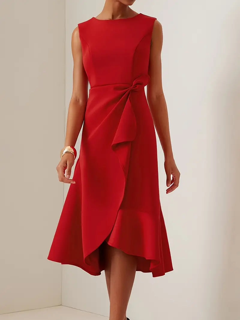 Sonia - Robe midi asymétrique drapée