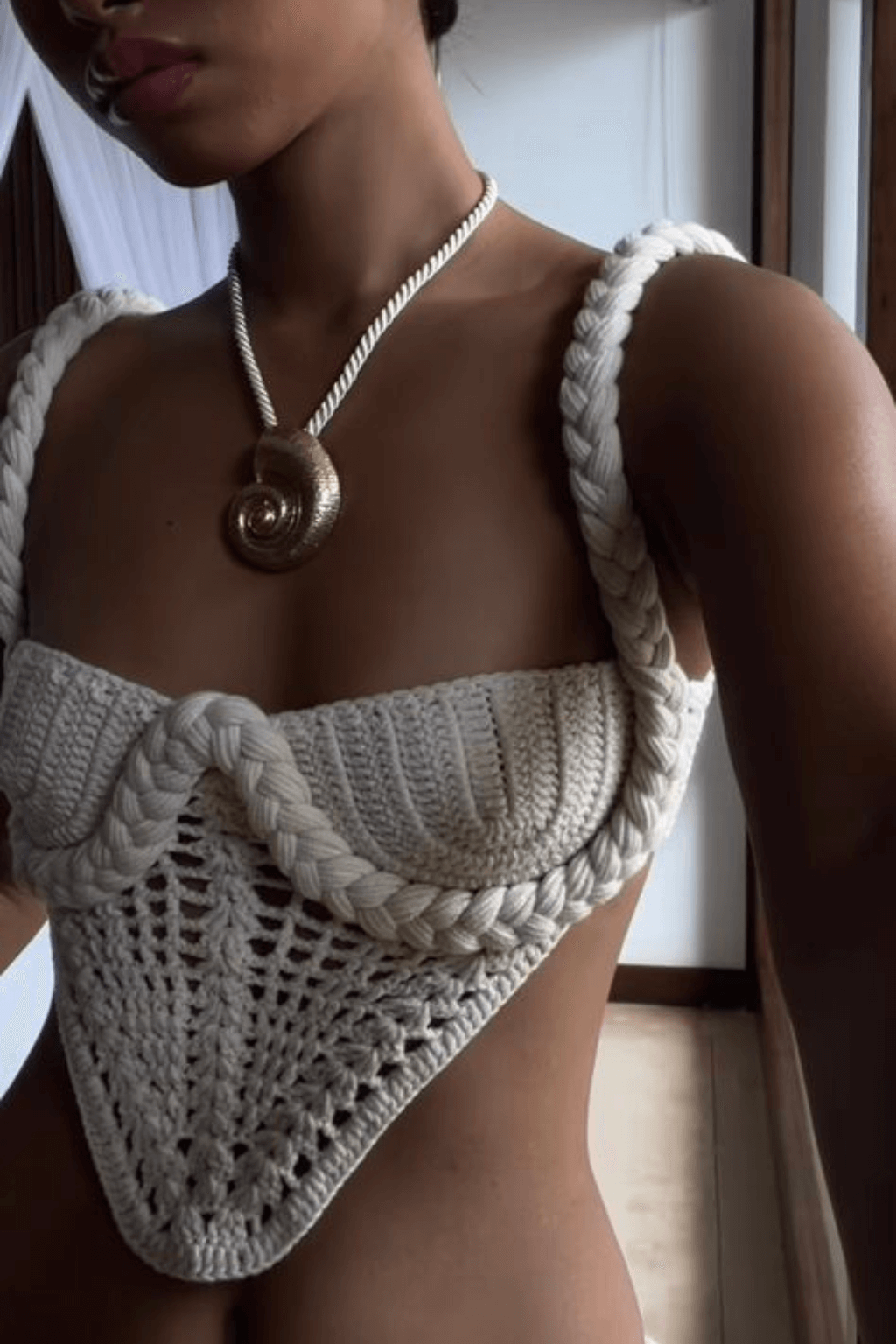 Maude - jupe longue en crochet à fente