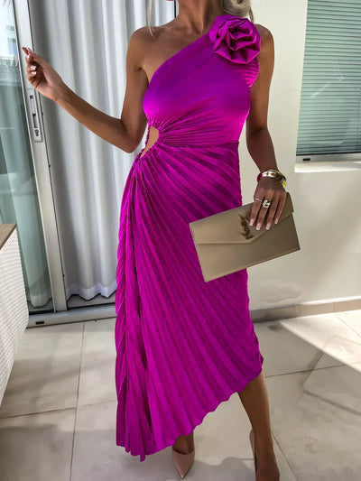 Lizbeth – Robe à épaules fleuries