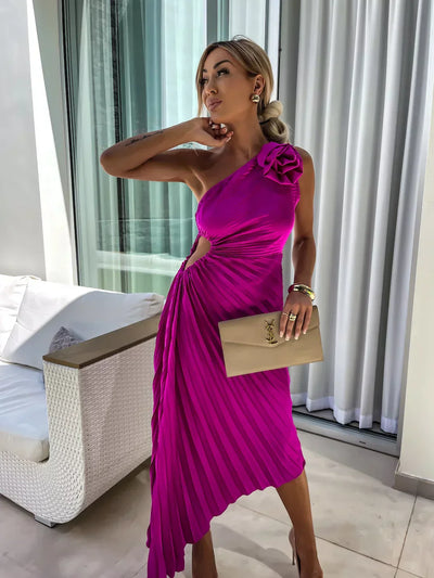Lizbeth – Robe à épaules fleuries