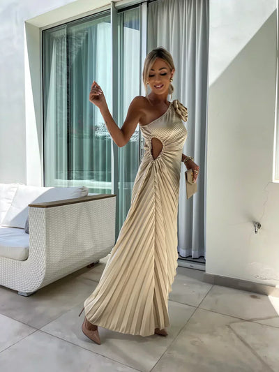 Lizbeth – Robe à épaules fleuries