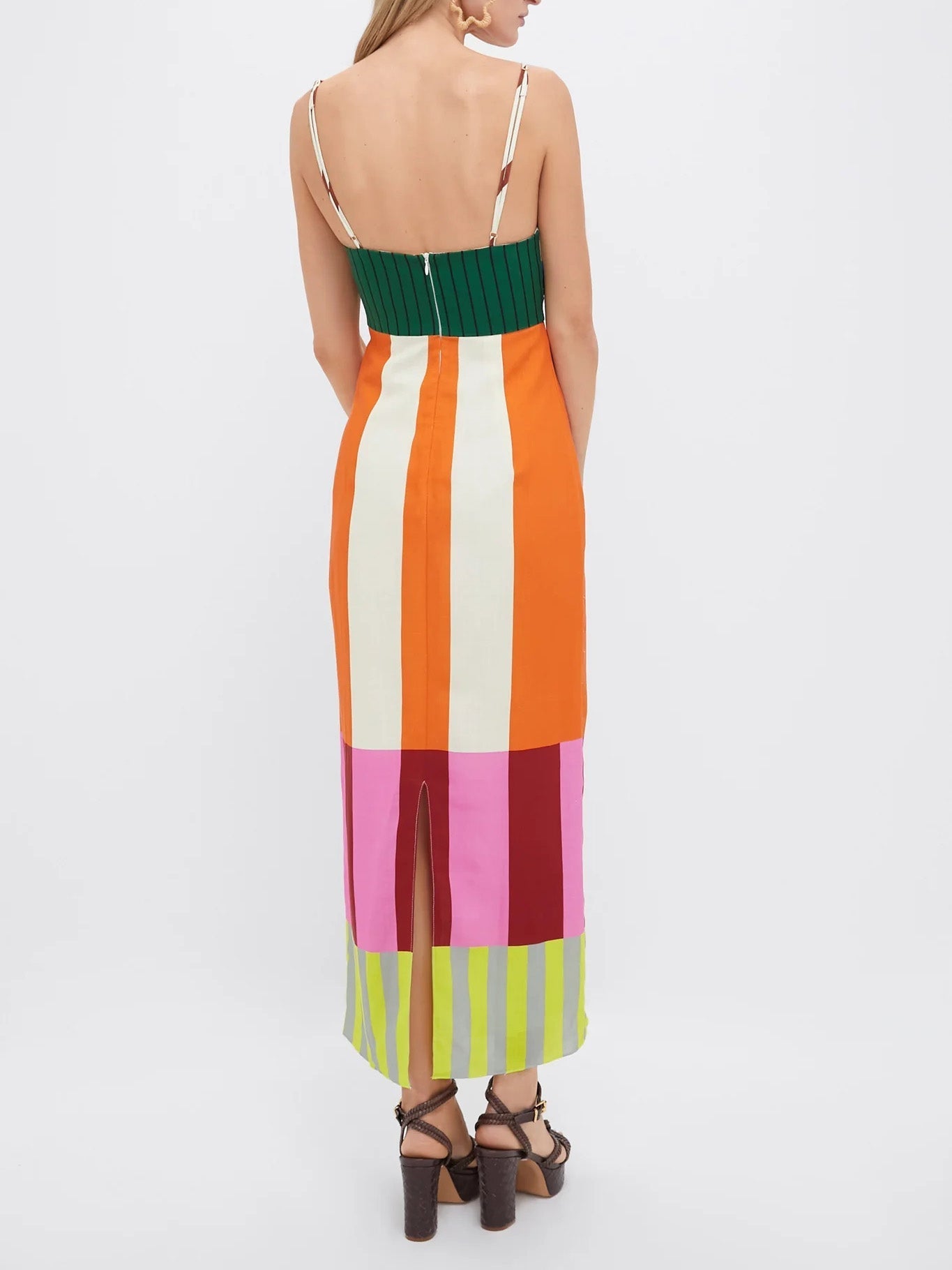 Paloma – Robe longue à rayures colorées