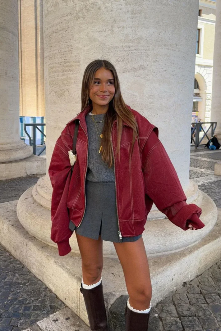 Marilou - Veste oversize à contraste de matières