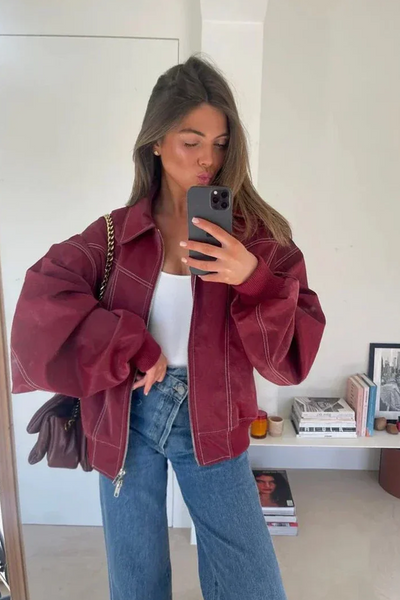 Marilou - Veste oversize à contraste de matières