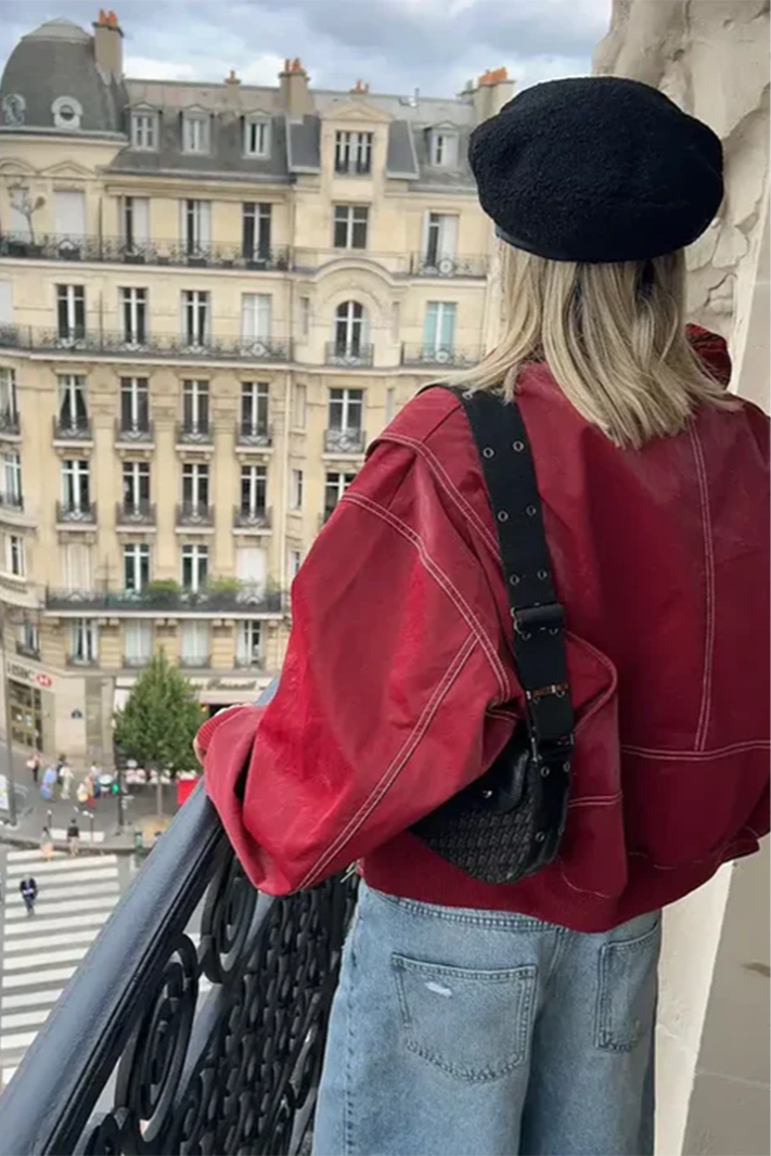 Marilou - Veste oversize à contraste de matières