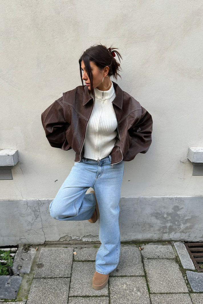 Marilou - Veste oversize à contraste de matières