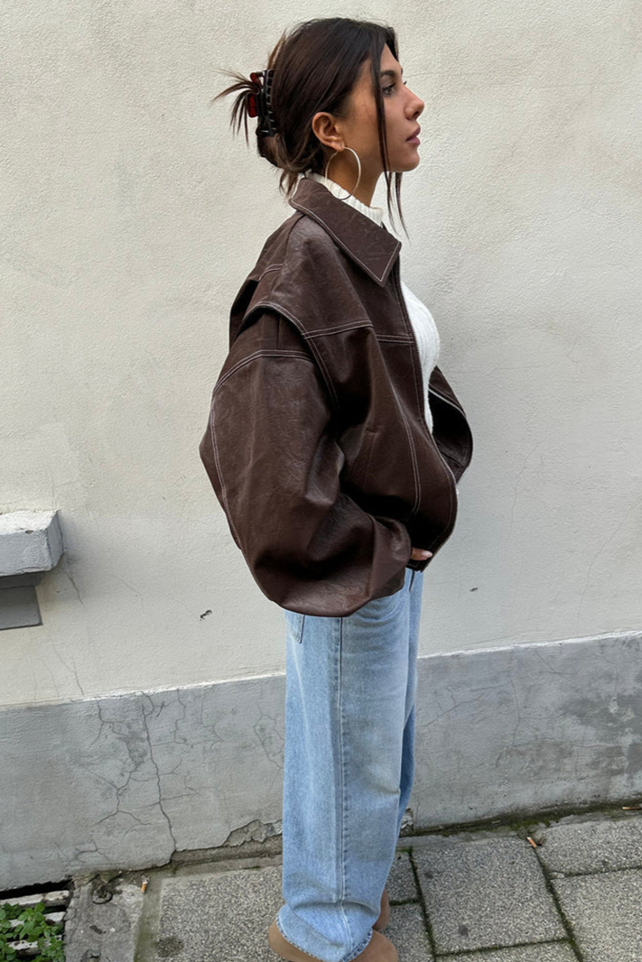 Marilou - Veste oversize à contraste de matières