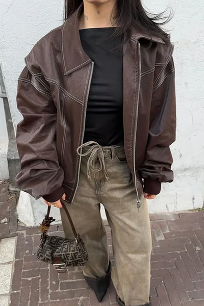 Marilou - Veste oversize à contraste de matières