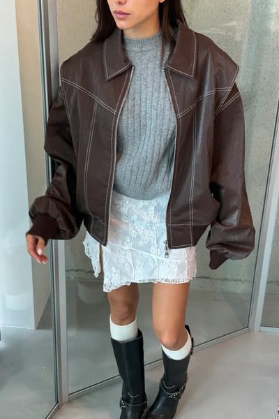 Marilou - Veste oversize à contraste de matières