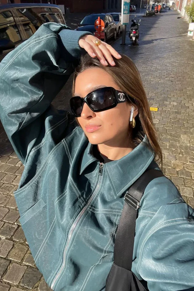Marilou - Veste oversize à contraste de matières