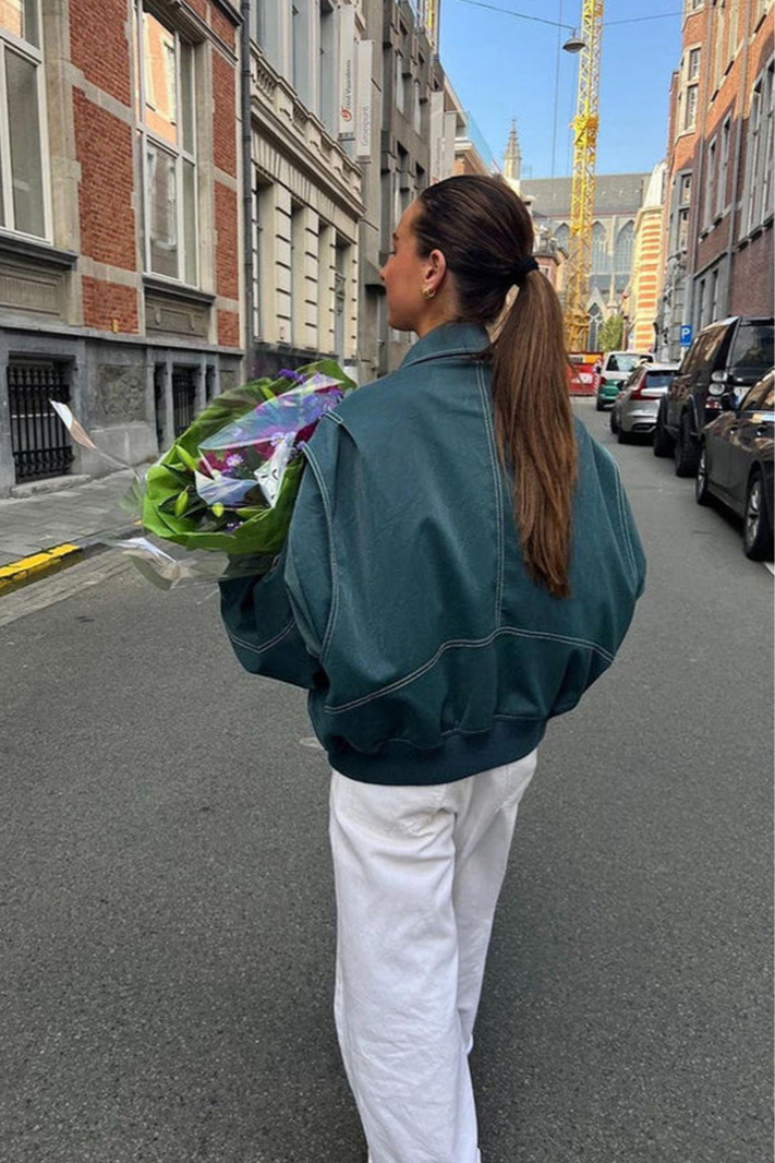 Marilou - Veste oversize à contraste de matières