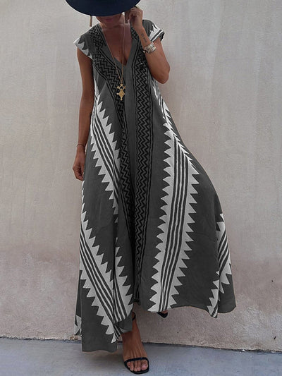 Boho - Robe sans manches à col en V