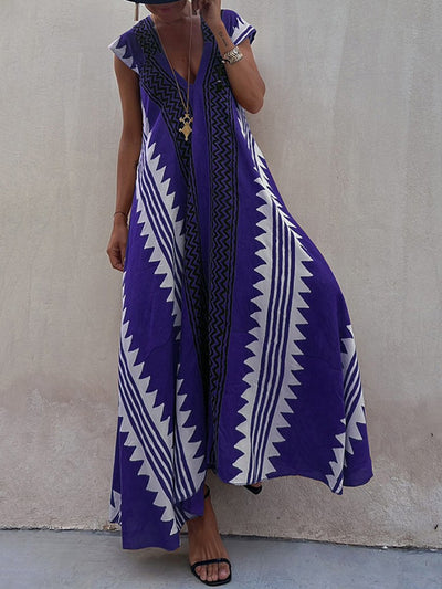 Boho - Robe sans manches à col en V