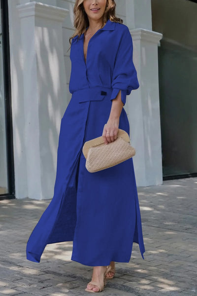 Jeanette – Robe longue à encolure en V
