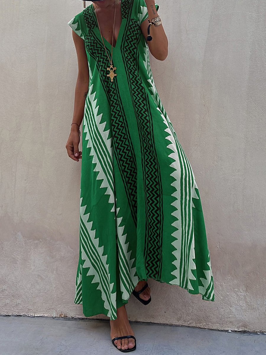 Boho - Robe sans manches à col en V