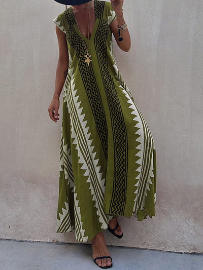 Boho - Robe sans manches à col en V