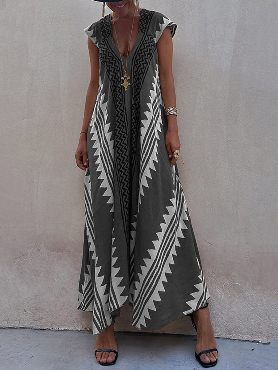 Boho - Robe sans manches à col en V