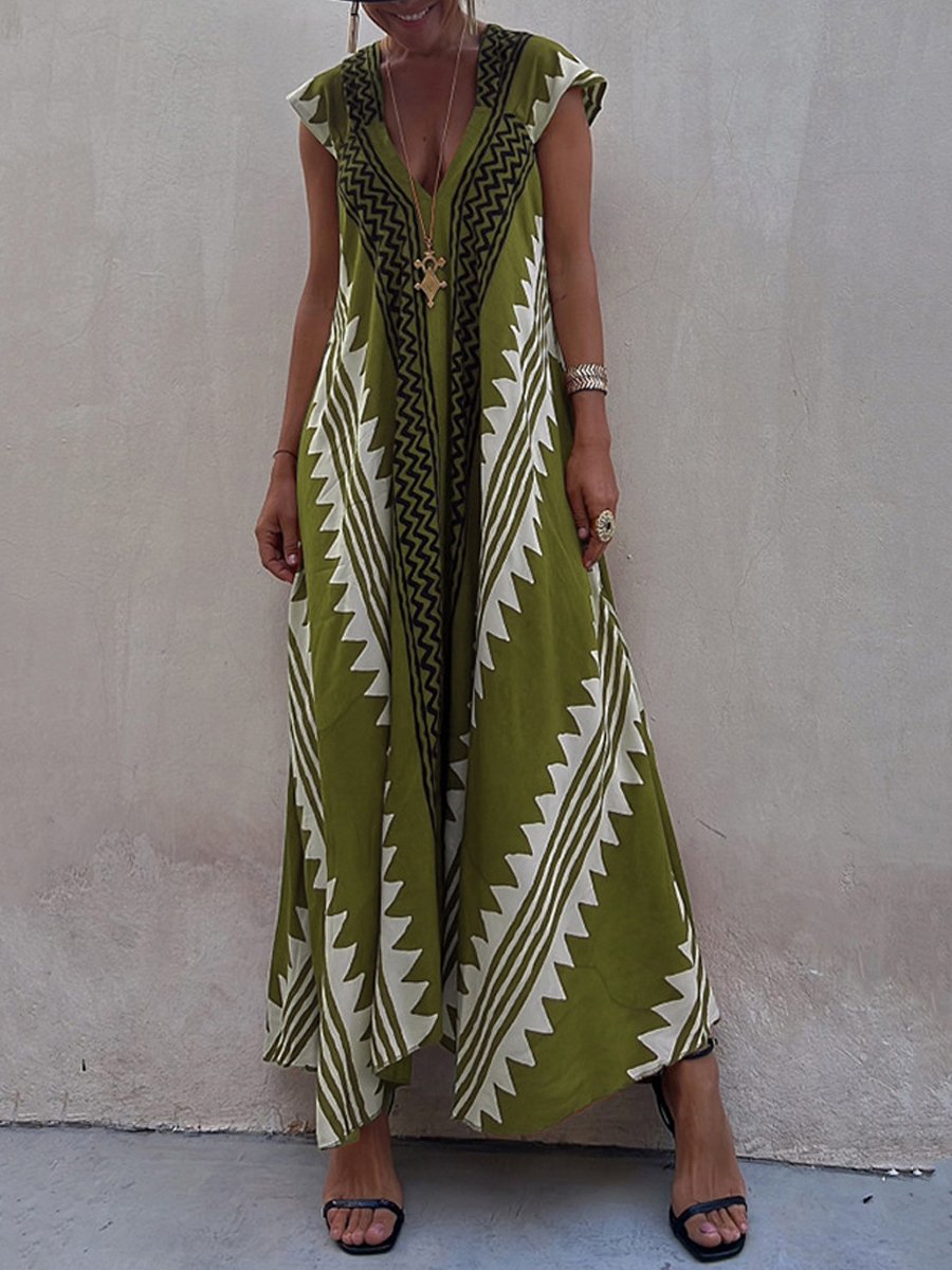 Boho - Robe sans manches à col en V