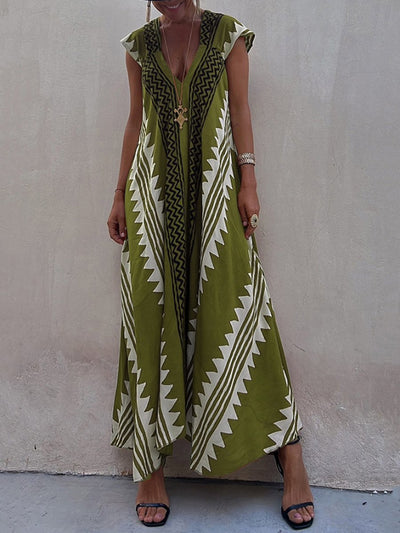 Boho - Robe sans manches à col en V