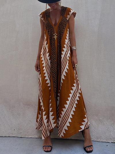 Boho - Robe sans manches à col en V