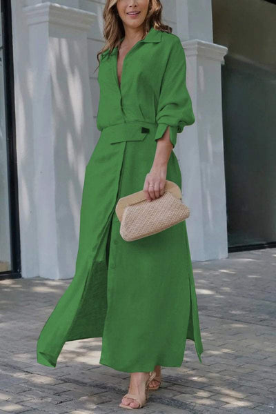 Jeanette – Robe longue à encolure en V