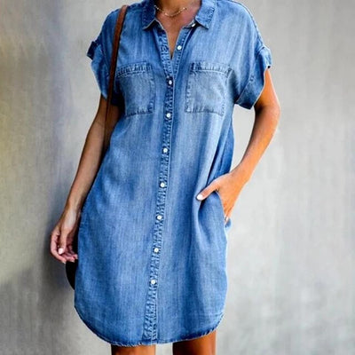 Lise - Robe chemise en denim moderne