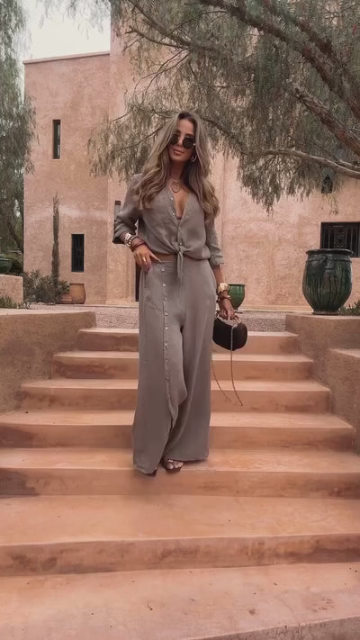 Anne - Ensemble tailleur deux pièces uni pour femme