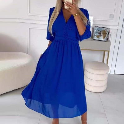 Nalia - Robe Légère en Chiffon à Col V
