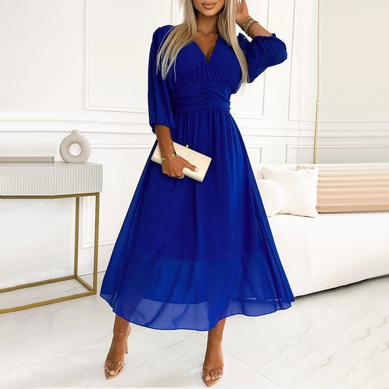 Nalia - Robe Légère en Chiffon à Col V