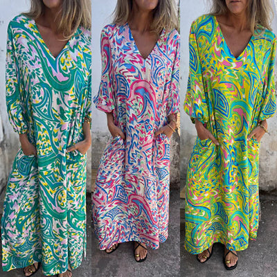 Maïka – Robe Longue Féminine avec Poches Pratiques