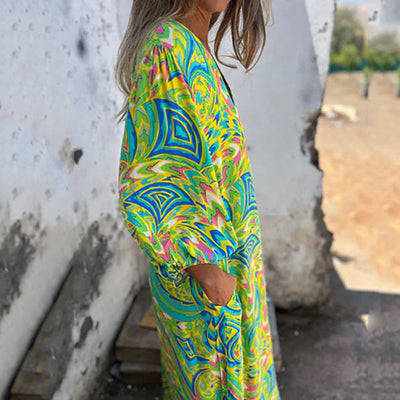 Maïka – Robe Longue Féminine avec Poches Pratiques