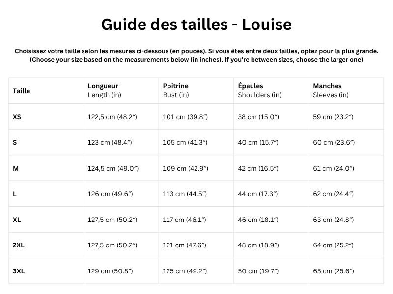 Guide des tailles